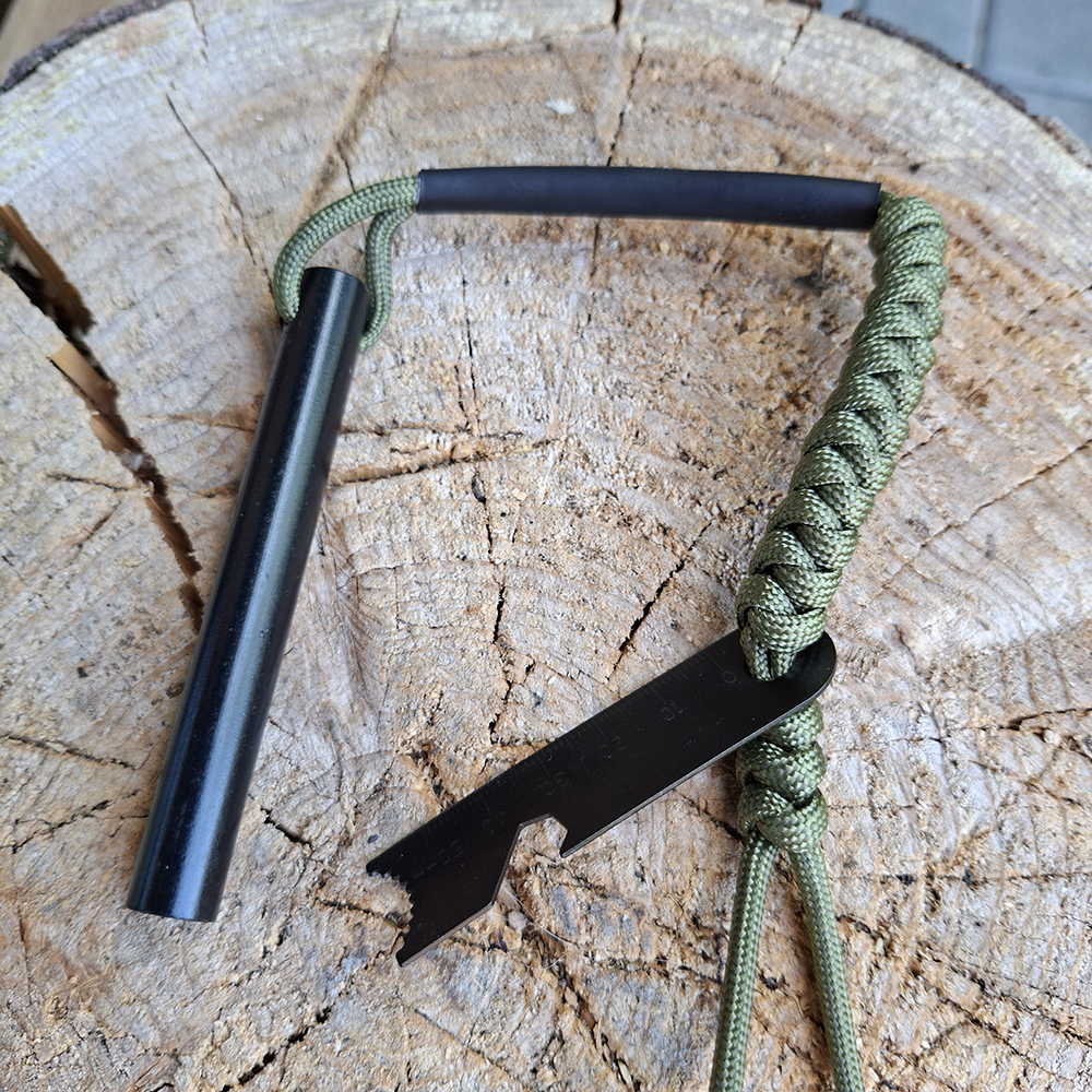 Stort ildstål med håndknyttet Fire & Fish cord. - Billede 4